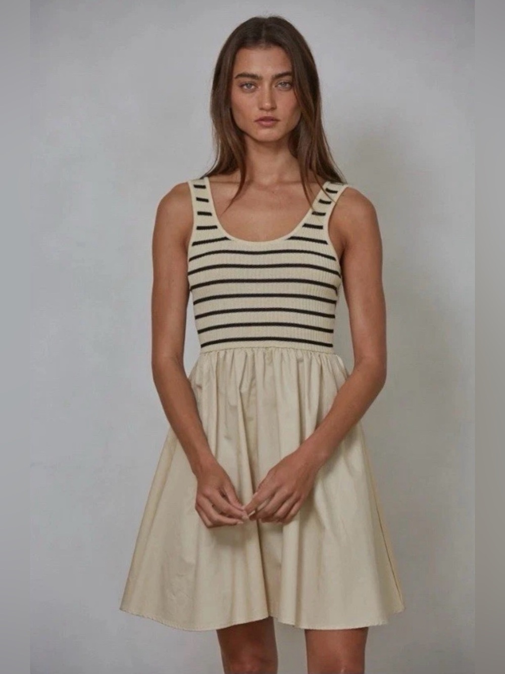 BY TOGETHER MANNING Striped  BODICE MINI DRESS Size Small